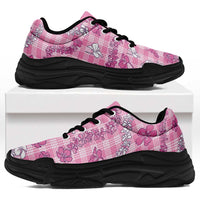 Alaka Aloha Hawaii Chunky Sneakers Plumeria Lei With Palaka Motif LT14 Pink - Polynesian Pride