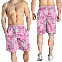 Alaka Aloha Hawaii Shorts for Men Plumeria Lei With Palaka Motif LT14 - Polynesian Pride