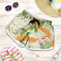 Aloha Festive Hawaii Shorts for Women Mokihana - Maile Leis in Muted Summer LT7 Sage Green - Polynesian Pride