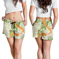Aloha Festive Hawaii Shorts for Women Mokihana - Maile Leis in Muted Summer LT7 - Polynesian Pride