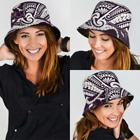 Aloha Hawaii Kalo Pikake Lei Bucket Hat Chest Tattoo Purple Hawaiian Pattern LT14 - Polynesian Pride