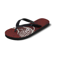 Aloha Hawaii Kalo Pikake Lei Flip Flops Chest Tattoo Oxblood Hawaiian Pattern LT14 - Polynesian Pride