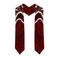 Aloha Hawaii Kalo Pikake Lei Graduation Stole Chest Tattoo Oxblood Hawaiian Pattern LT14 - Polynesian Pride