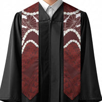 Aloha Hawaii Kalo Pikake Lei Graduation Stole Chest Tattoo Oxblood Hawaiian Pattern LT14 - Polynesian Pride