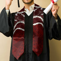 Aloha Hawaii Kalo Pikake Lei Graduation Stole Chest Tattoo Oxblood Hawaiian Pattern LT14 - Polynesian Pride