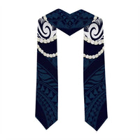 Aloha Hawaii Kalo Pikake Lei Graduation Stole Chest Tattoo Oxford Blue Hawaiian Pattern LT14 - Polynesian Pride