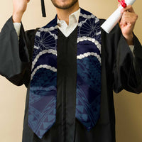 Aloha Hawaii Kalo Pikake Lei Graduation Stole Chest Tattoo Oxford Blue Hawaiian Pattern LT14 - Polynesian Pride