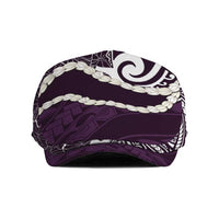 Aloha Hawaii Kalo Pikake Lei Jeff Hat Chest Tattoo Purple Hawaiian Pattern LT14 Purple - Polynesian Pride