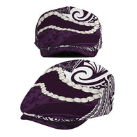 Aloha Hawaii Kalo Pikake Lei Jeff Hat Chest Tattoo Purple Hawaiian Pattern LT14 - Polynesian Pride