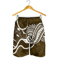 Aloha Hawaii Kalo Pikake Lei Shorts for Men Chest Tattoo Gold Hawaiian Pattern LT14 - Polynesian Pride
