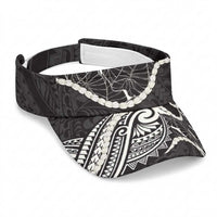 Aloha Hawaii Kalo Pikake Lei Sun Visor Cap Chest Tattoo Black Hawaiian Pattern LT14 Universal Fit Black - Polynesian Pride