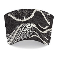 Aloha Hawaii Kalo Pikake Lei Sun Visor Cap Chest Tattoo Black Hawaiian Pattern LT14 - Polynesian Pride