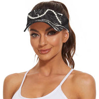 Aloha Hawaii Kalo Pikake Lei Sun Visor Cap Chest Tattoo Black Hawaiian Pattern LT14 - Polynesian Pride