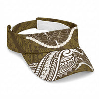 Aloha Hawaii Kalo Pikake Lei Sun Visor Cap Chest Tattoo Gold Hawaiian Pattern LT14 Universal Fit Gold - Polynesian Pride