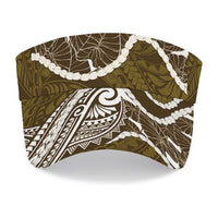 Aloha Hawaii Kalo Pikake Lei Sun Visor Cap Chest Tattoo Gold Hawaiian Pattern LT14 - Polynesian Pride