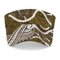 Aloha Hawaii Kalo Pikake Lei Sun Visor Cap Chest Tattoo Gold Hawaiian Pattern LT14 - Polynesian Pride