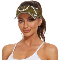 Aloha Hawaii Kalo Pikake Lei Sun Visor Cap Chest Tattoo Gold Hawaiian Pattern LT14 - Polynesian Pride