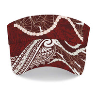Aloha Hawaii Kalo Pikake Lei Sun Visor Cap Chest Tattoo Oxblood Hawaiian Pattern LT14 - Polynesian Pride