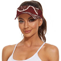 Aloha Hawaii Kalo Pikake Lei Sun Visor Cap Chest Tattoo Oxblood Hawaiian Pattern LT14 - Polynesian Pride