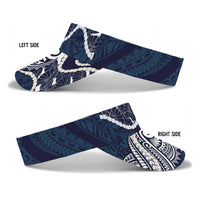 Aloha Hawaii Kalo Pikake Lei Sun Visor Cap Chest Tattoo Oxford Blue Hawaiian Pattern LT14 - Polynesian Pride