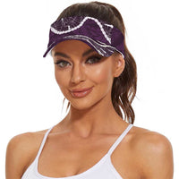 Aloha Hawaii Kalo Pikake Lei Sun Visor Cap Chest Tattoo Purple Hawaiian Pattern LT14 - Polynesian Pride