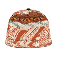 Aloha Hawaii Mikioi Lei Snapback Cap Cattail Red Tropical Flower Pattern - Polynesian Pride