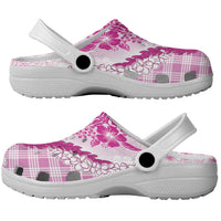 Aloha Hawaii Palaka Clogs Shoes Pink Plumeria Lei LT05 - Polynesian Pride