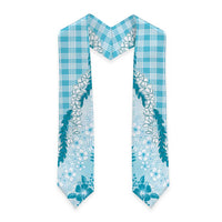 Aloha Hawaii Palaka Graduation Stole Blue Plumeria Lei LT05 - Polynesian Pride