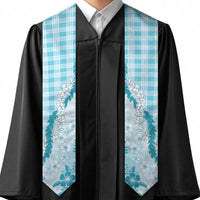 Aloha Hawaii Palaka Graduation Stole Blue Plumeria Lei LT05 - Polynesian Pride