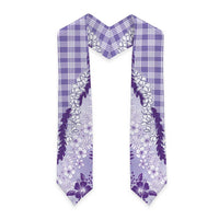 Aloha Hawaii Palaka Graduation Stole Purple Plumeria Lei LT05 - Polynesian Pride