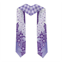 Aloha Hawaii Palaka Graduation Stole Purple Plumeria Lei LT05 - Polynesian Pride