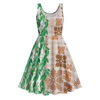 Aloha Hawaii Palaka Tuberose Lei Midi Dress Hawaiian Quilt Seamless Style - Polynesian Pride