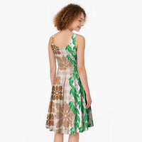 Aloha Hawaii Palaka Tuberose Lei Midi Dress Hawaiian Quilt Seamless Style - Polynesian Pride