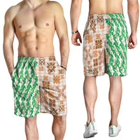 Aloha Hawaii Palaka Tuberose Lei Shorts for Men Hawaiian Quilt Seamless Style LT14 - Polynesian Pride