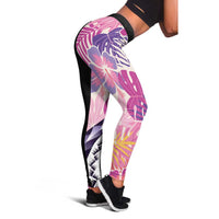 Aloha Vintage Hibiscus Lei Seamless Pattern Leggings - Polynesian Pride
