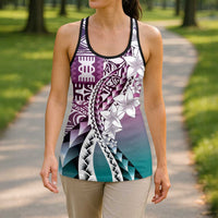 Aloha Vintage Plumeria Hawaiian Tapa Pattern Hollow Tank Top Gradient Hawaiian Tapa Pattern LT9 - Polynesian Pride