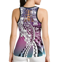 Aloha Vintage Plumeria Hawaiian Tapa Pattern Hollow Tank Top Gradient Hawaiian Tapa Pattern LT9 - Polynesian Pride
