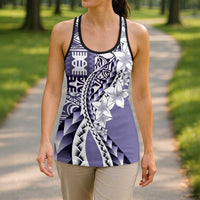 Aloha Vintage Plumeria Hawaiian Tapa Pattern Hollow Tank Top Purple Hawaiian Tapa Pattern LT9 - Polynesian Pride