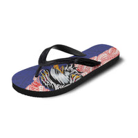 American Samoa Flip Flops Tribal Tattoo with Eagle Blue-Red LT03 - Polynesian Pride