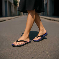 American Samoa Flip Flops Tribal Tattoo with Eagle Blue-Red LT03 - Polynesian Pride