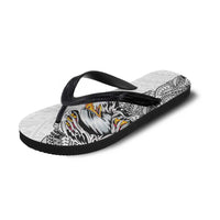 American Samoa Flip Flops Tribal Tattoo with Eagle White LT03 - Polynesian Pride