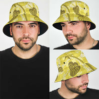 Anthurium Pikake Ti Leaf Palaka Bucket Hat Yellow Version LT01 - Polynesian Pride