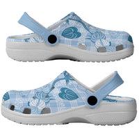 Anthurium Pikake Ti Leaf Palaka Clogs Shoes Blue Version LT01 - Polynesian Pride
