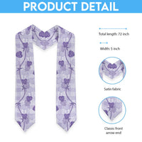 Anthurium Pikake Ti Leaf Palaka Graduation Stole Purple Version LT01 - Polynesian Pride