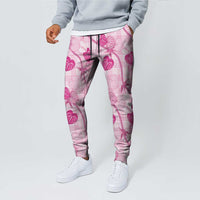 Anthurium Pikake Ti Leaf Palaka Jogger Pants Pink Version LT01 - Polynesian Pride