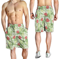 Anthurium Pikake Ti Leaf Palaka Shorts for Men Green Version LT01 - Polynesian Pride