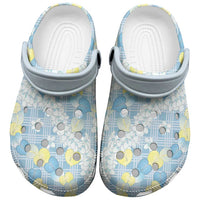 Anthurium Plumeria Lei Pastel Clogs Shoes Blue Hawaiian Splendid Palaka LT01 Blue - Polynesian Pride
