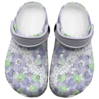 Anthurium Plumeria Lei Pastel Clogs Shoes Purple Hawaiian Splendid Palaka LT01 Purple - Polynesian Pride