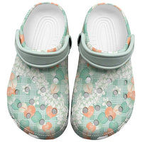 Anthurium Plumeria Lei Pastel Clogs Shoes Teal Hawaiian Splendid Palaka LT01 Teal - Polynesian Pride