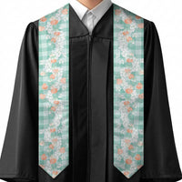 Anthurium Plumeria Lei Pastel Graduation Stole Teal Hawaiian Splendid Palaka LT01 - Polynesian Pride